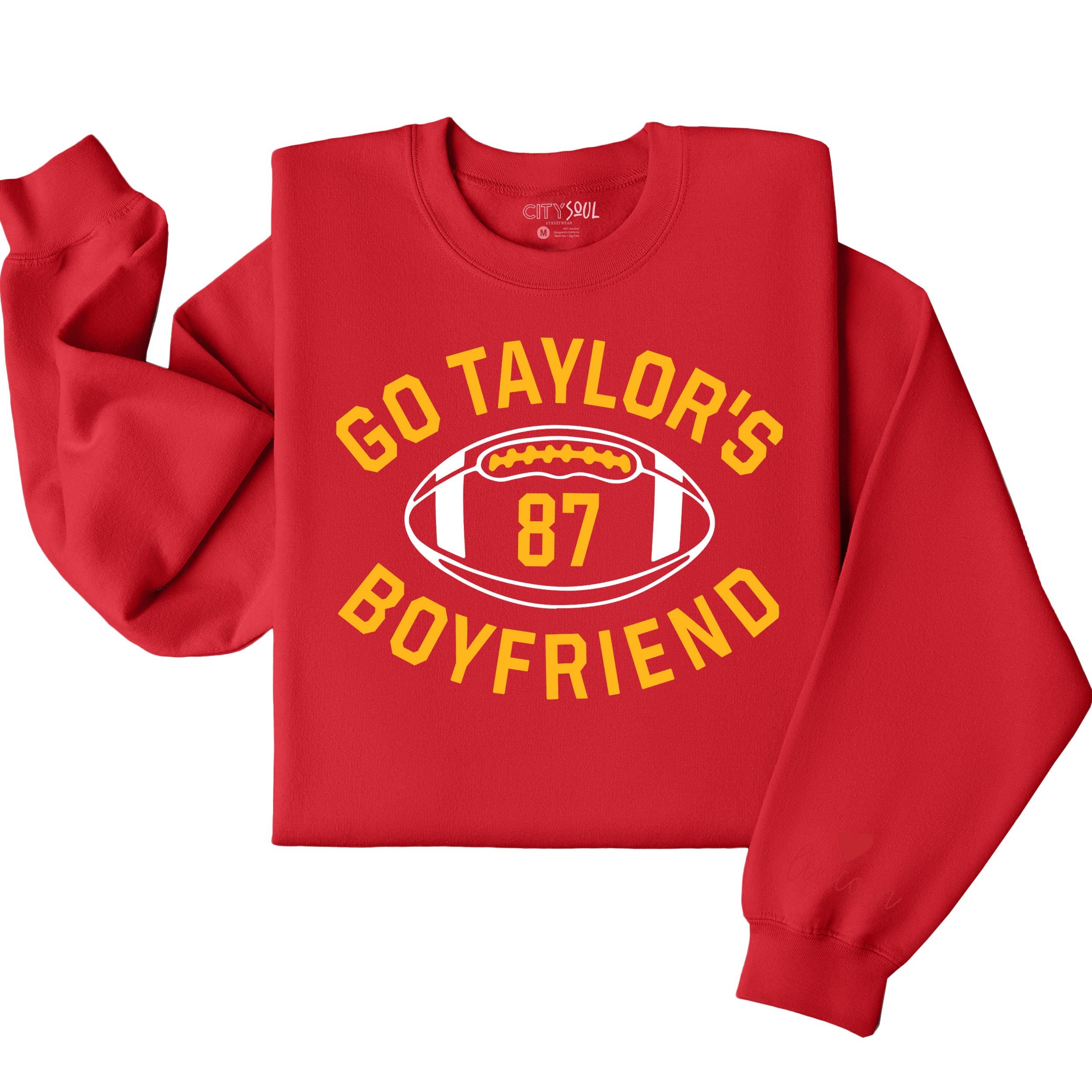 Go Taylor's Boyfriend 87 Sport Themed Red Sweatshirt