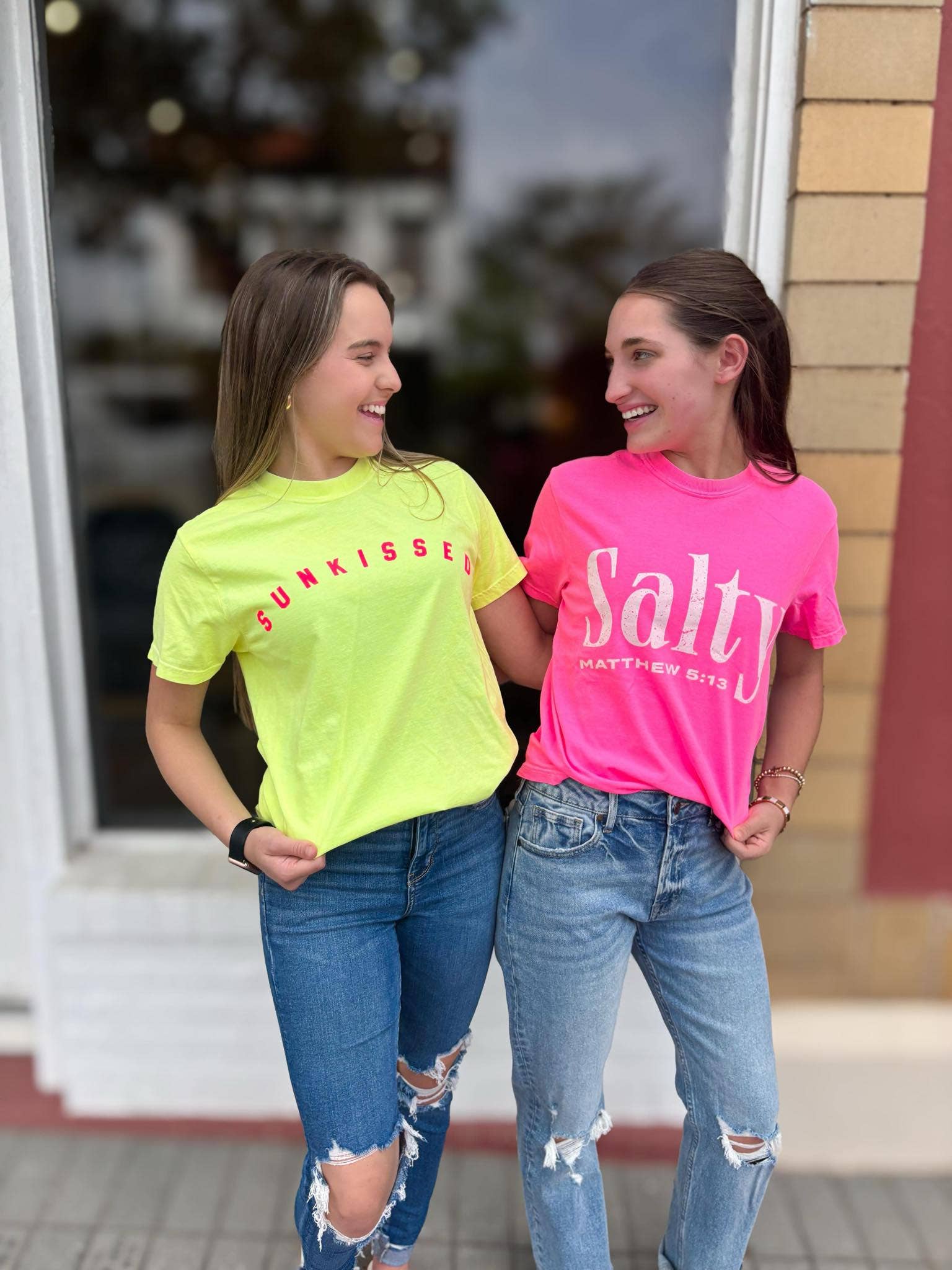 Sunkissed Neon Yellow Bella Retro Summer Graphic Tee
