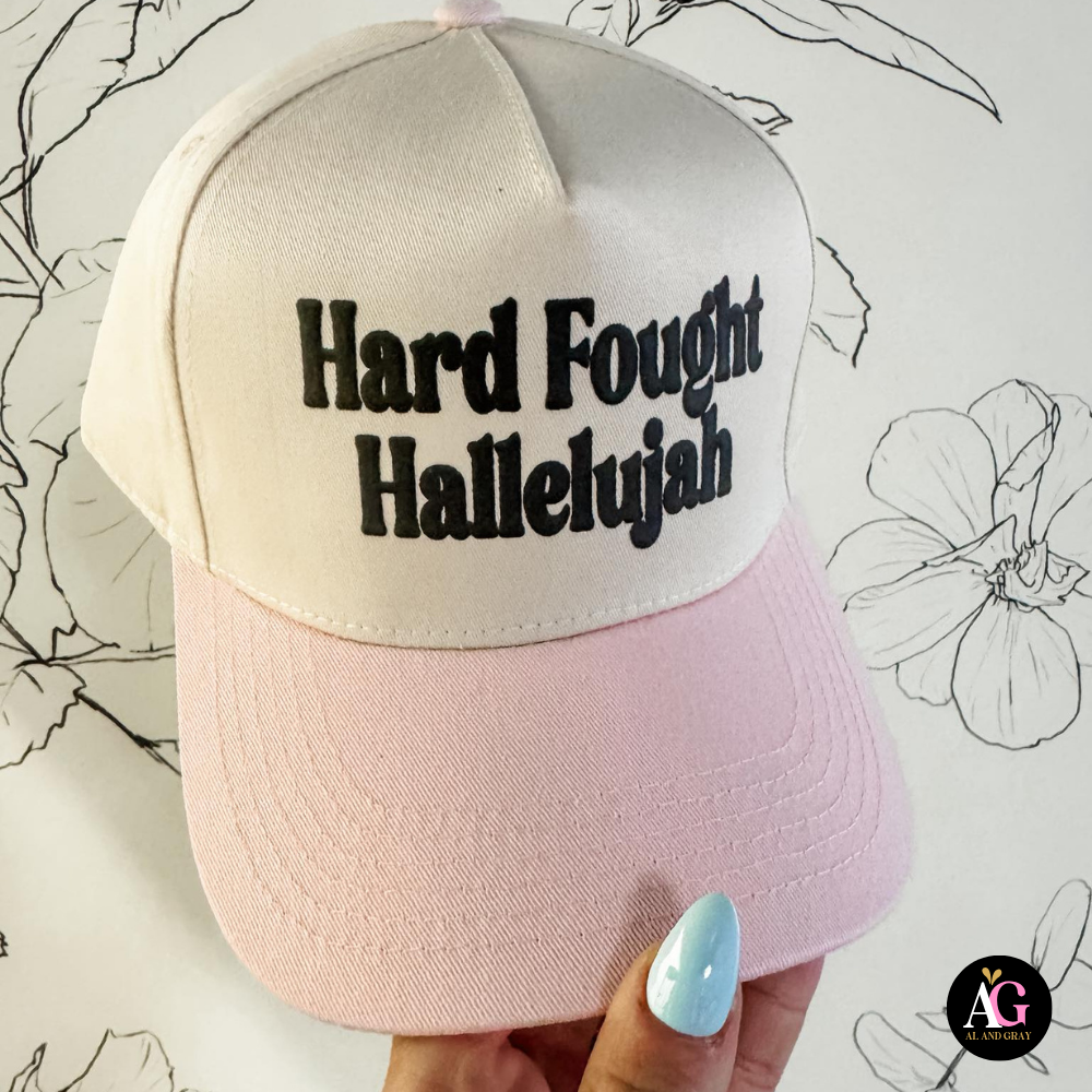Hard Fought Halleluiah Pink Hat Unisex