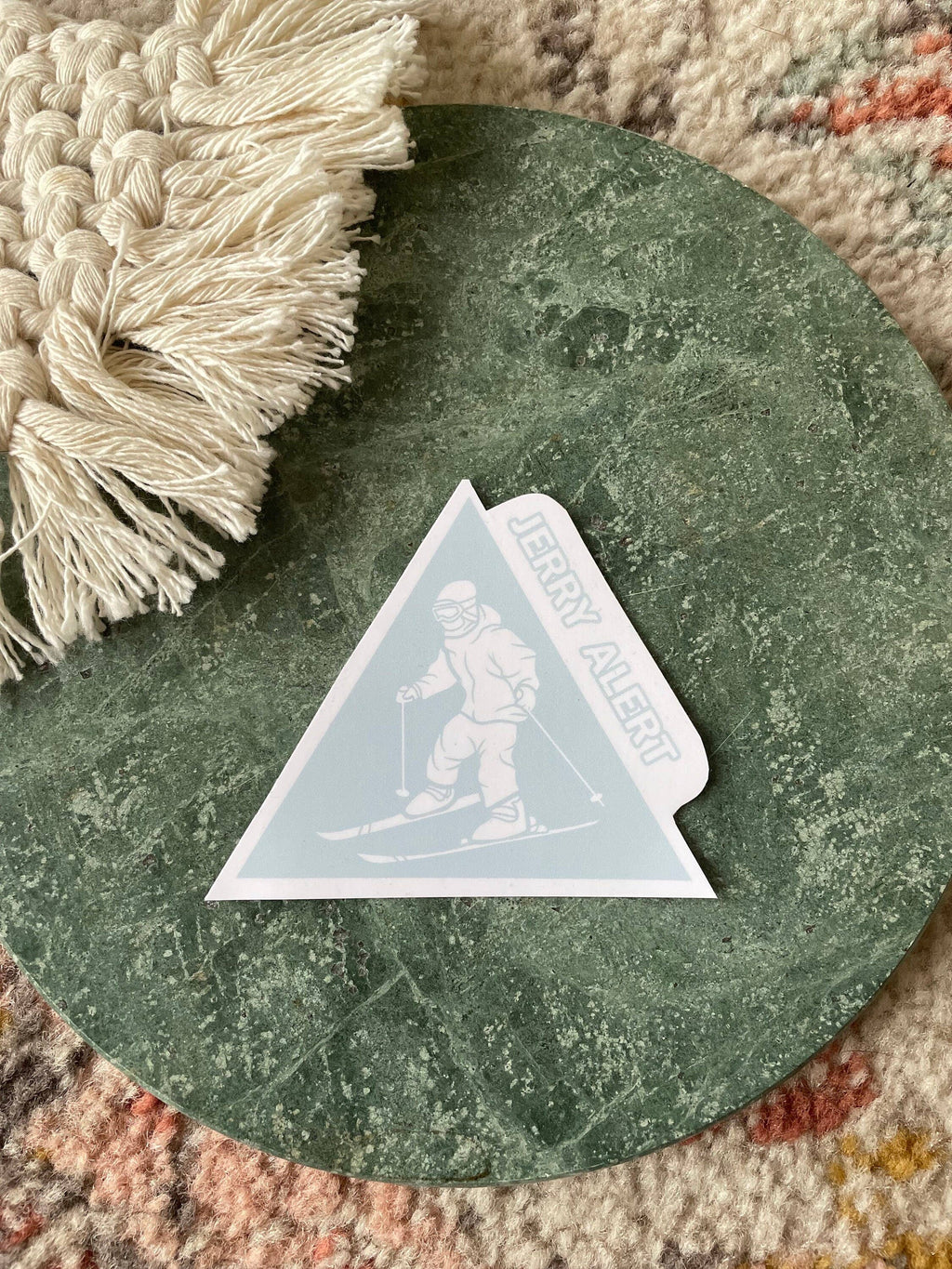 Jerry Alert Skiing Die-Cut Sticker Unisex