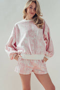 Relaxed Leaf Print Lounge Sweatshirt Set