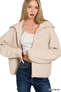 .0809 High Neck Full Zip Sweater SI-28190