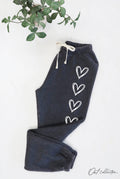 Heart Scribble Row  Mineral Jogger Sweatpants
