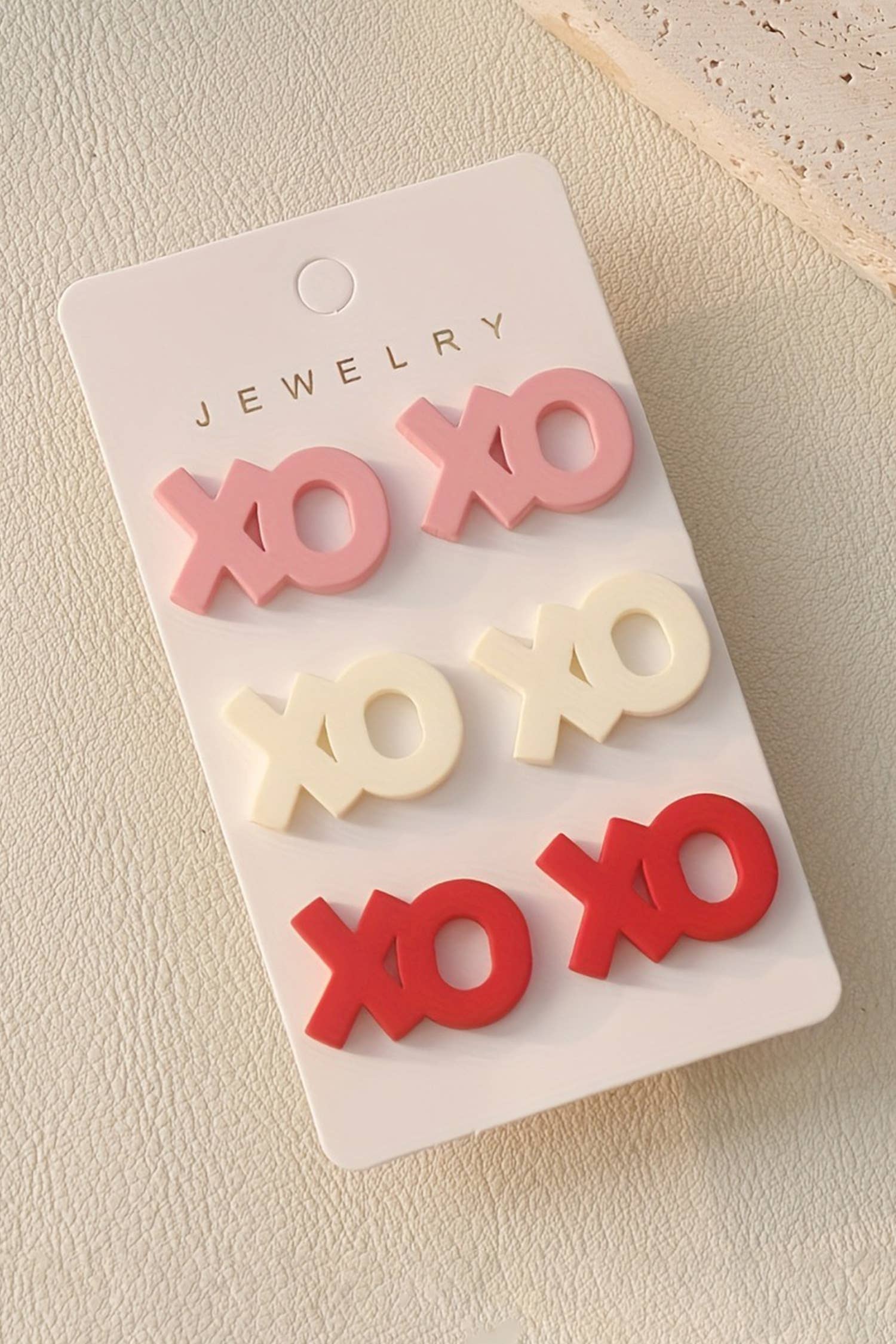 3 Pairs Different Colors Xoxo Earrings Gifts
