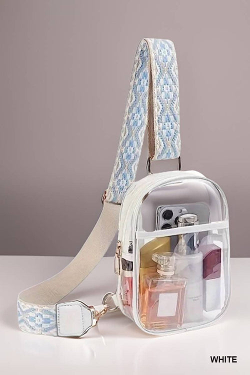 ,.SI-26027 Clear Sling Bag with Guitar Strap