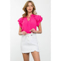 Flutter Sleeve Tassle Tie Top