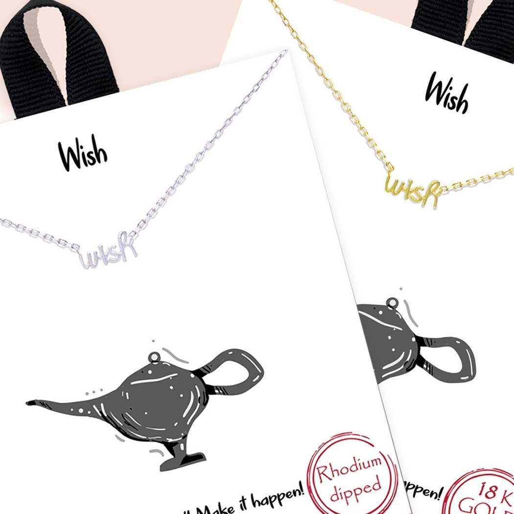 Gold Dipped Letter Wish Linked Necklaces
