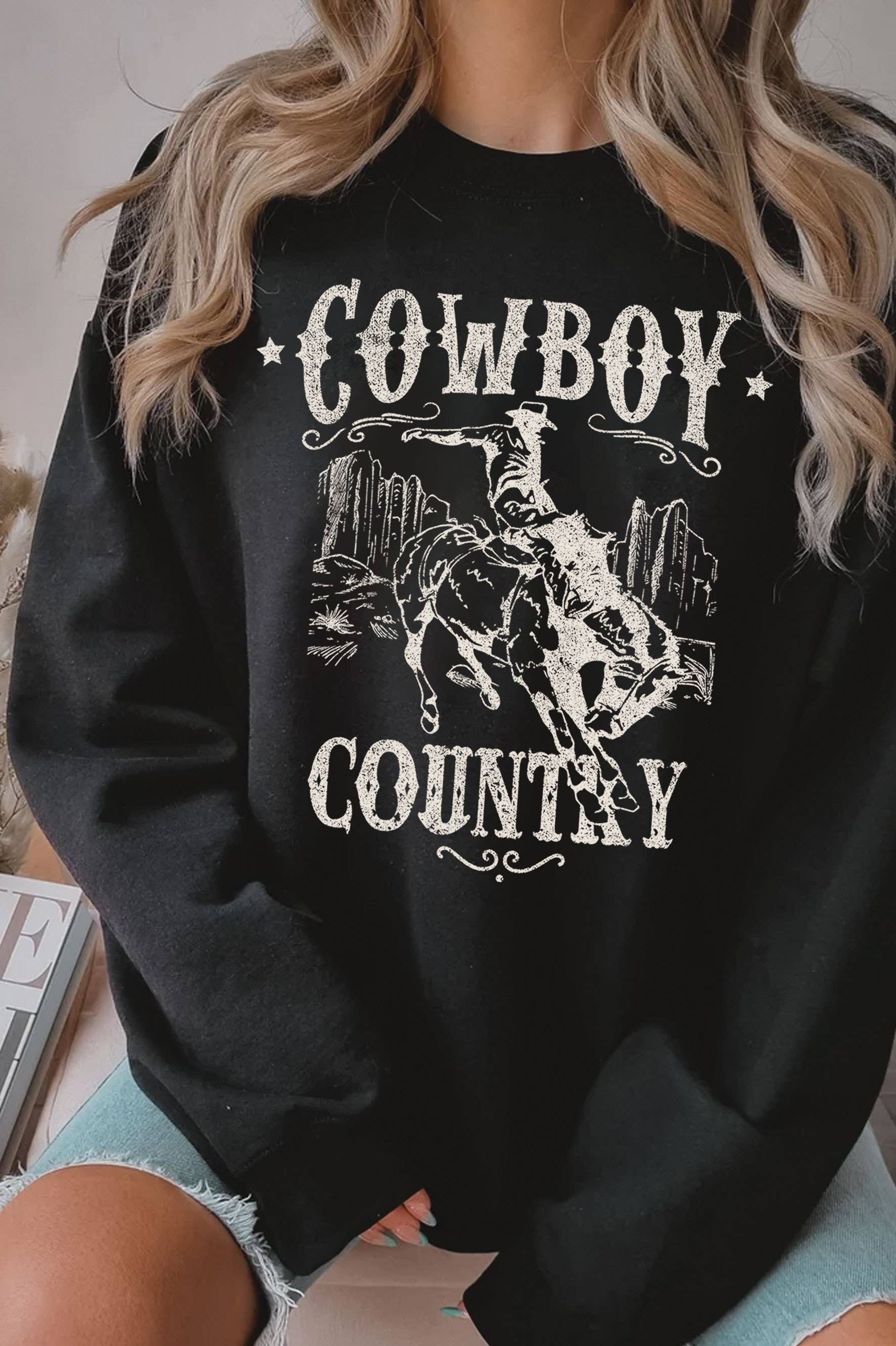 Cowboy Country Graphic Brushed Sweatshirts