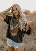 Born Free Oversized 90's Vibe  Cropped  T- Shirt