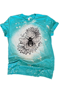Bee Happy Sunflower Bleached Tee