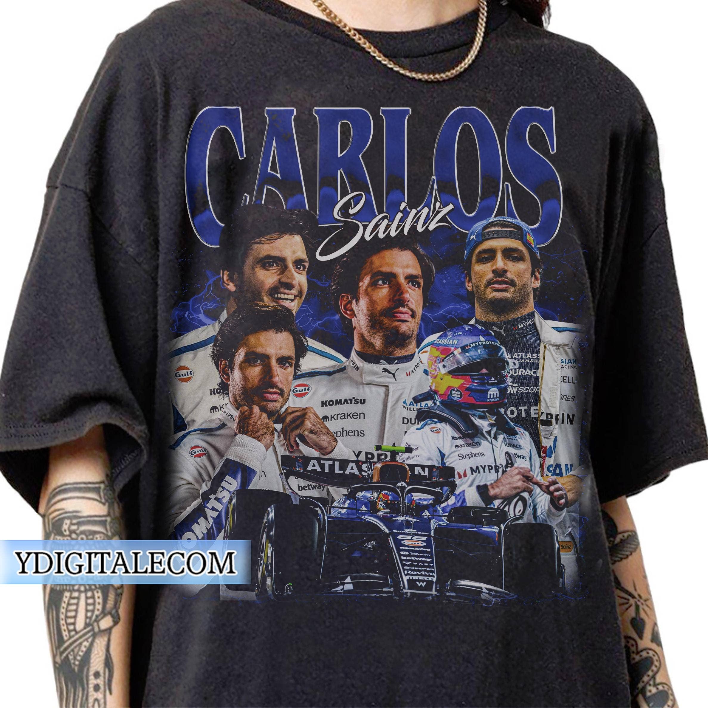 Vintage 90S Car.Los Saiinz Racing Formula One Tee