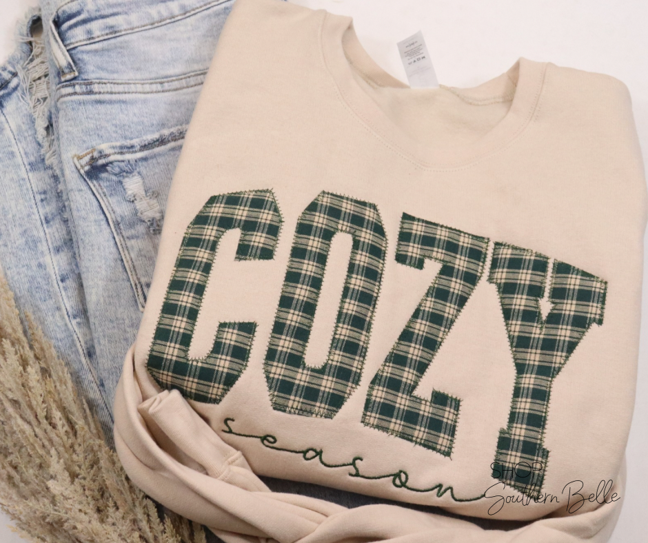 Cozy Season Fall Plaid Sweatshirt