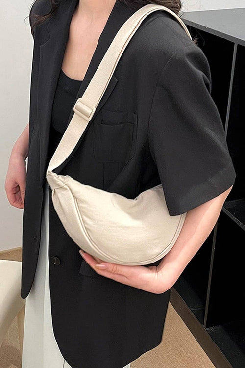 ", Crossbody Lightweight Half Moon Bag