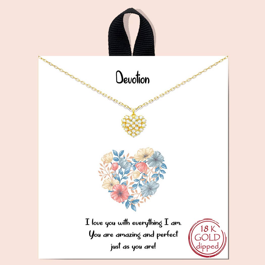 Gold-Dipped Heart Shaped Charm Necklace