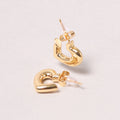 14K Gold-Dipped Heart Post Earring