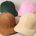Plain Cotton Corduroy Adjustable Structured Baseball Cap