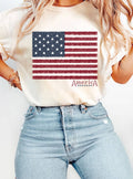 America Knit Flag Graphic T Shirts