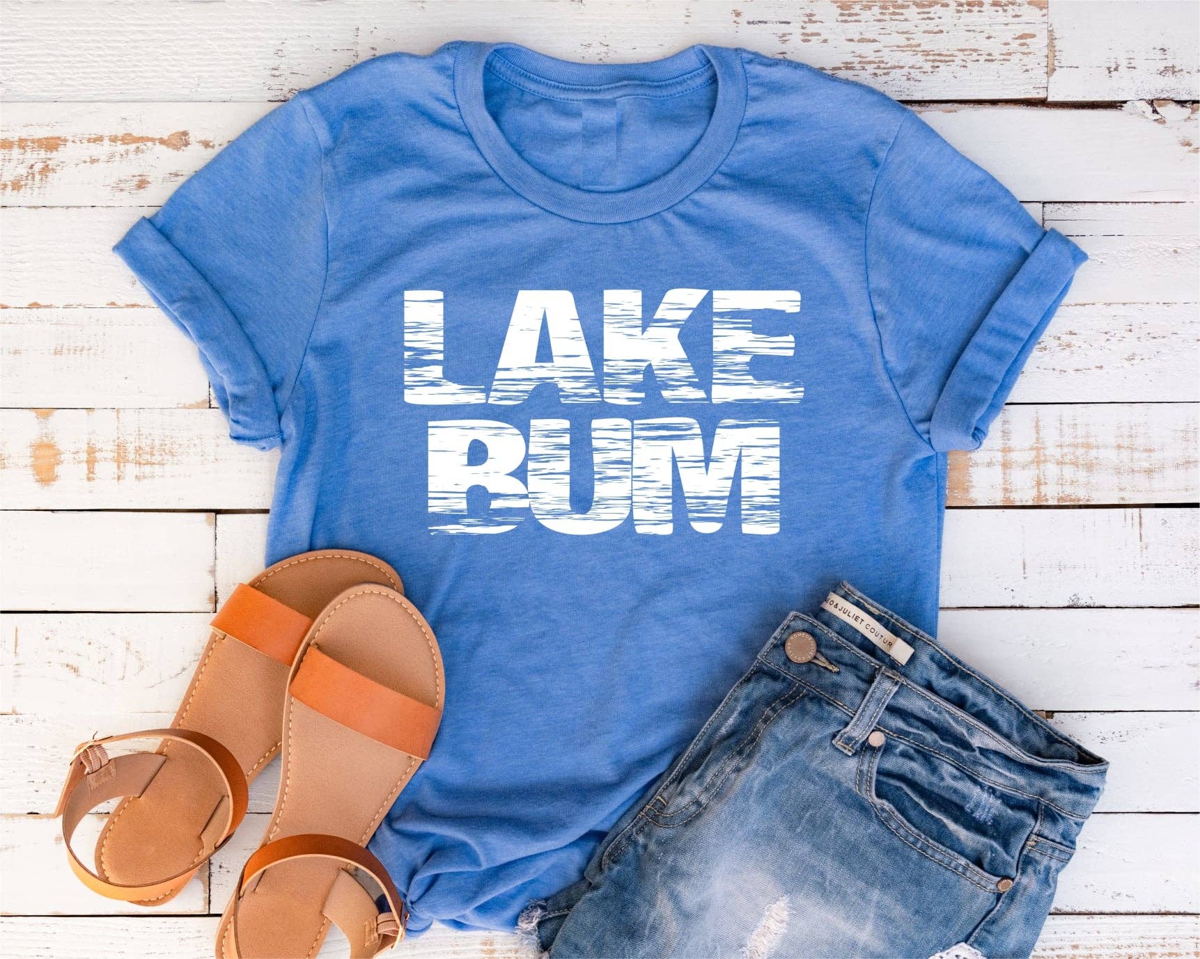 Lake Bum Blue Bella Trendy Summer Graphic Tee Free Shipping