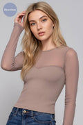 .._ Mesh Combination Seamless Top