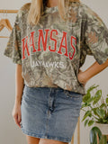 Ku Kansas Jayhawks Filled Gault Camo  Tee