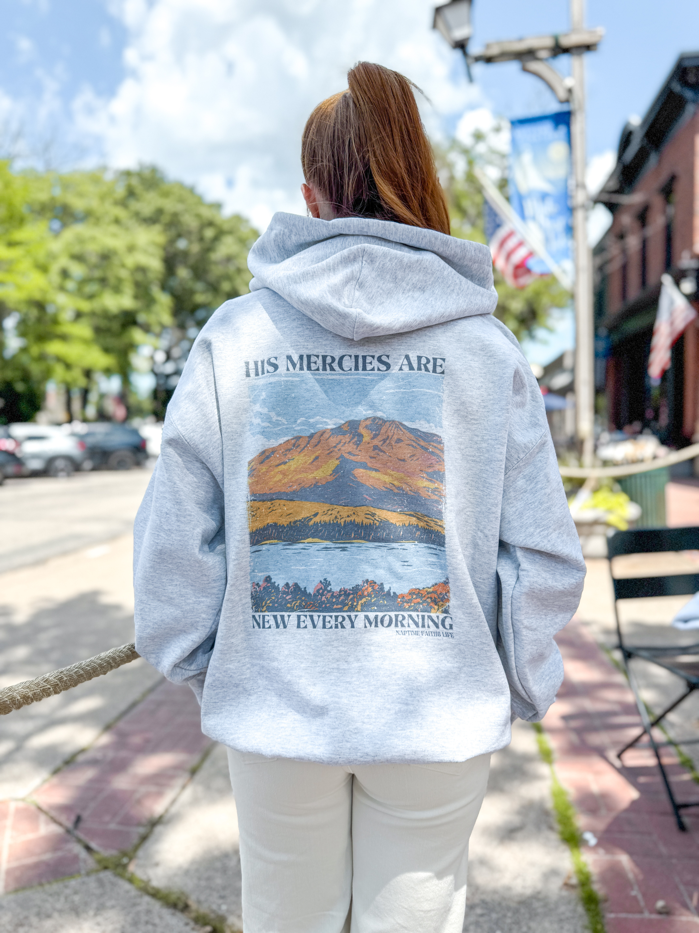 His Mercies Are New Christian Hooded Sweatshirt