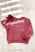 Autumn Skies  Cropped Thermal Vintage Pullover