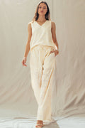 Floral Embroidered Cotton Top and Pant Set