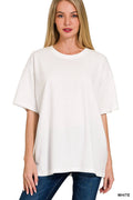 1230 Loose Fit Cotton Short Sleeve Top SI-26374