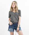 `.Cotton V Neck Short Sleeve T-Shirts