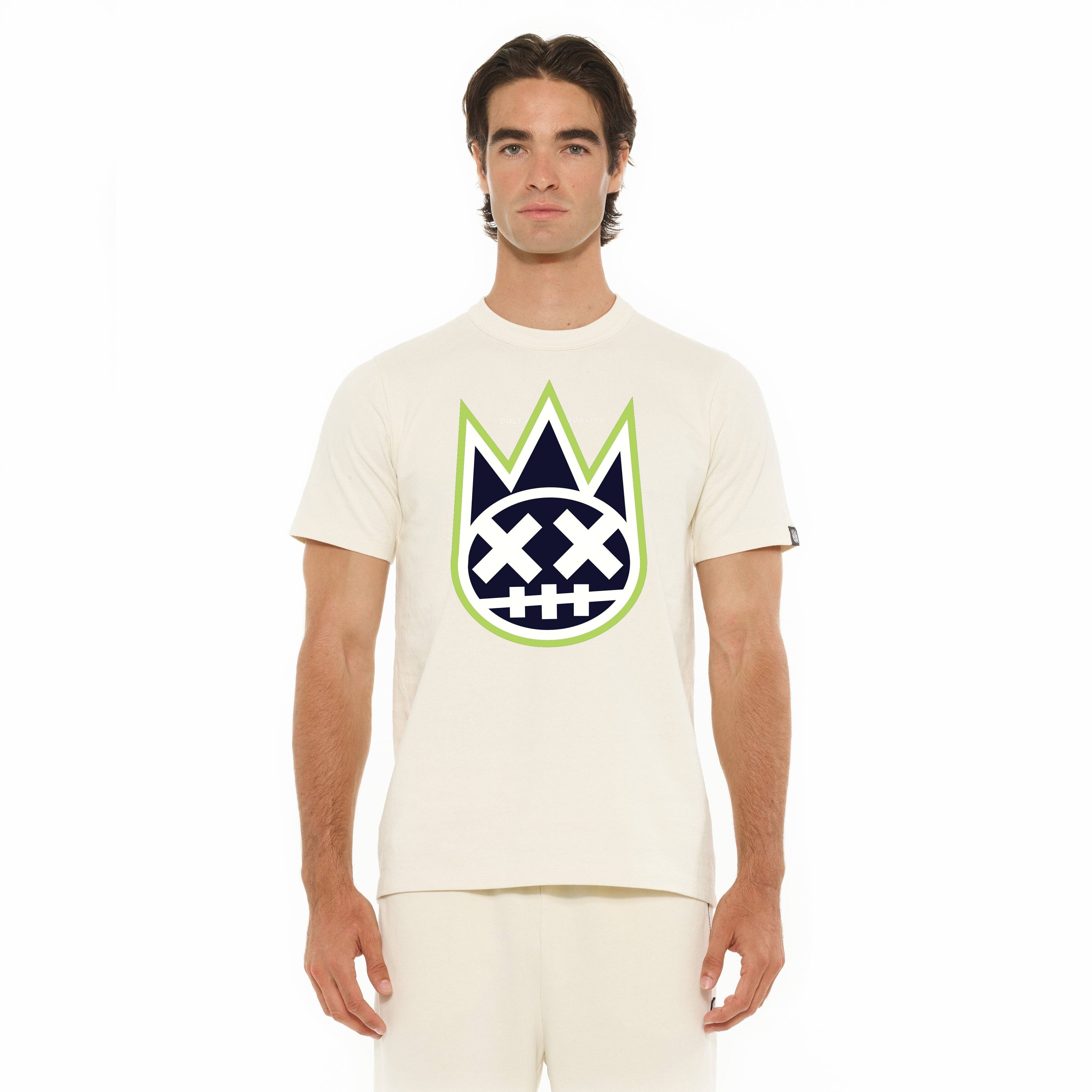 S/S Crew Neck Logo Tee in Winter White