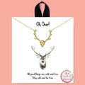 Gold-Dipped Deer Pendant Necklace