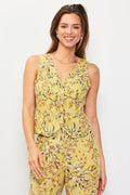 Printed Linen Blend Vest