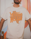Willie Nelson Orange Texas Off White Thrifted Graphic Tee