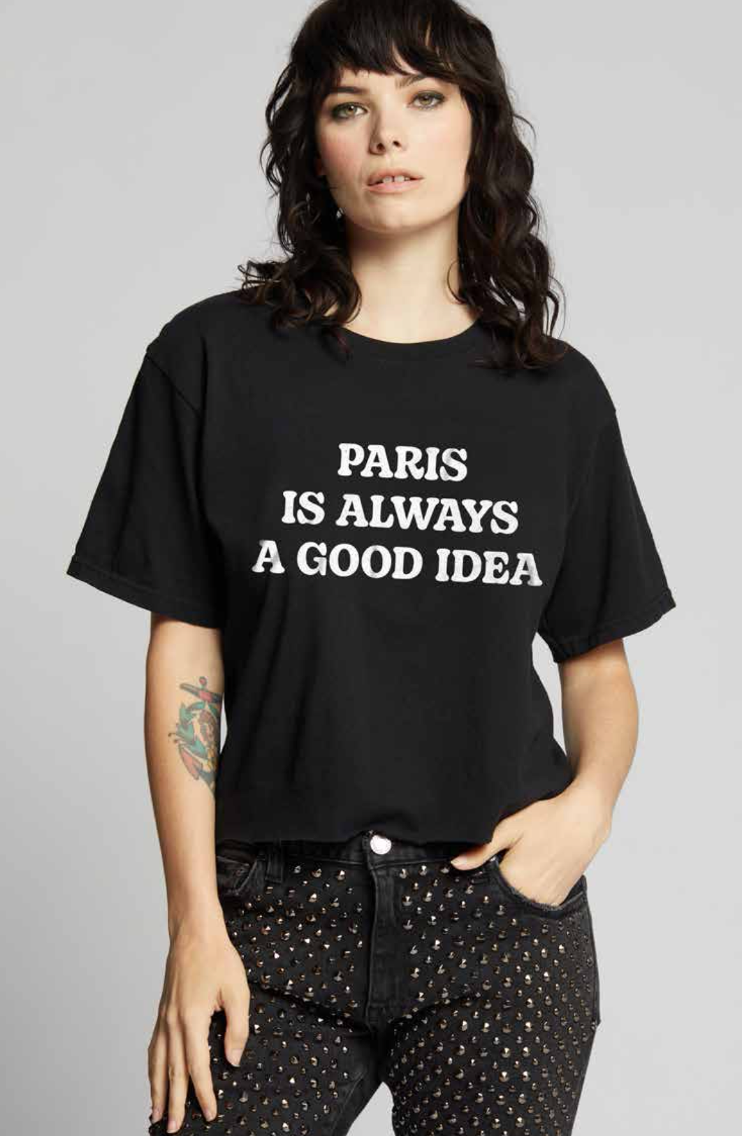 303468 - 630 Paris Cropped  Graphic Tee