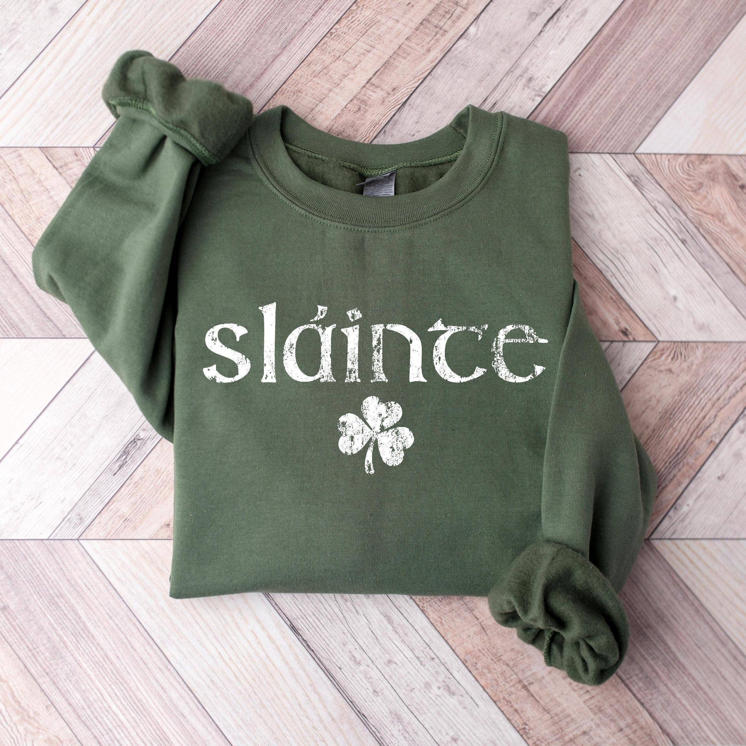 Retro Slainte Women's St. Patrick's Day Lucky Shamrock Shirt