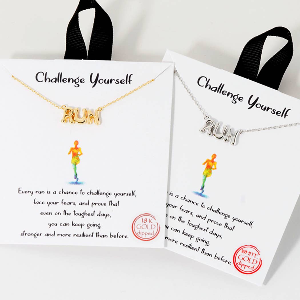 Run Pendant Gold Dipped Necklace