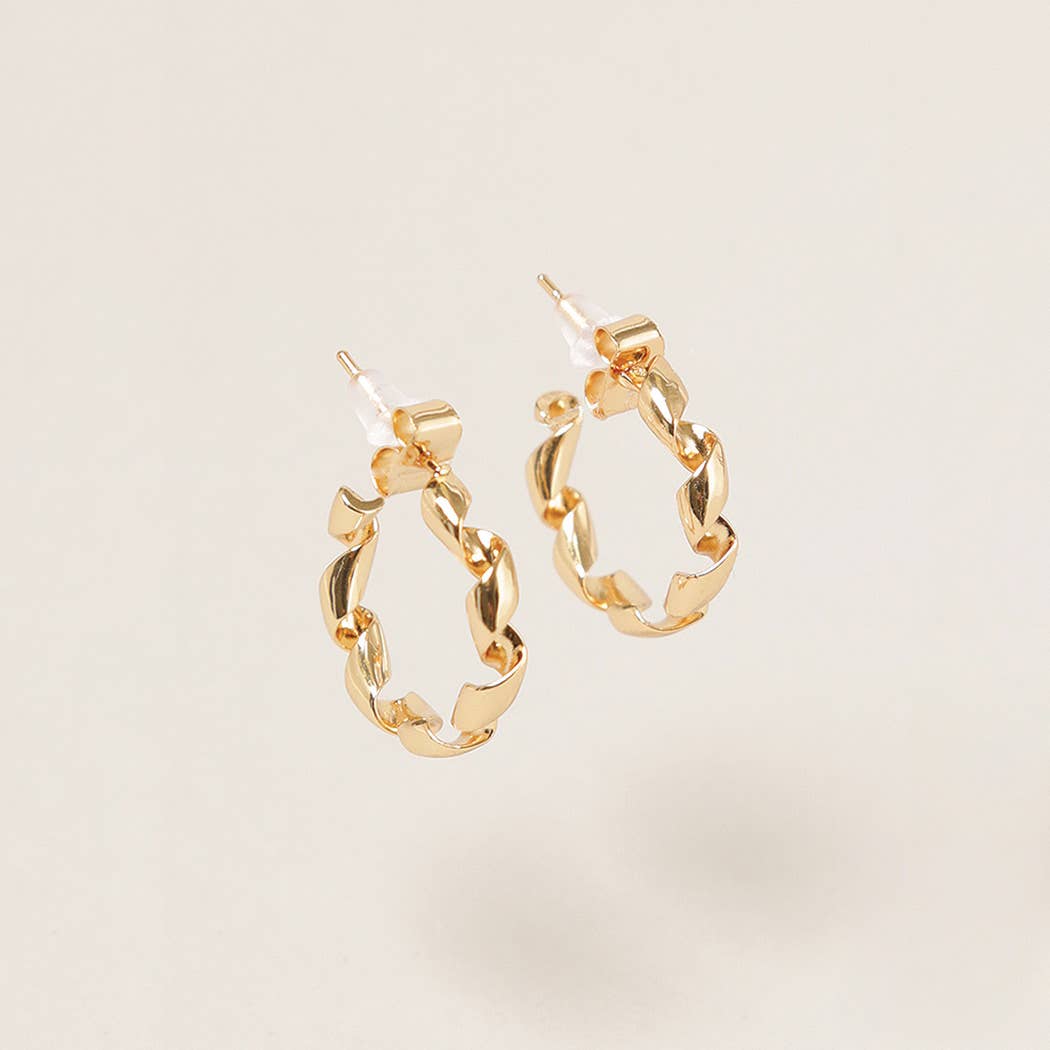 XS-14K Gold Dipped Twisted Hoop Earrings