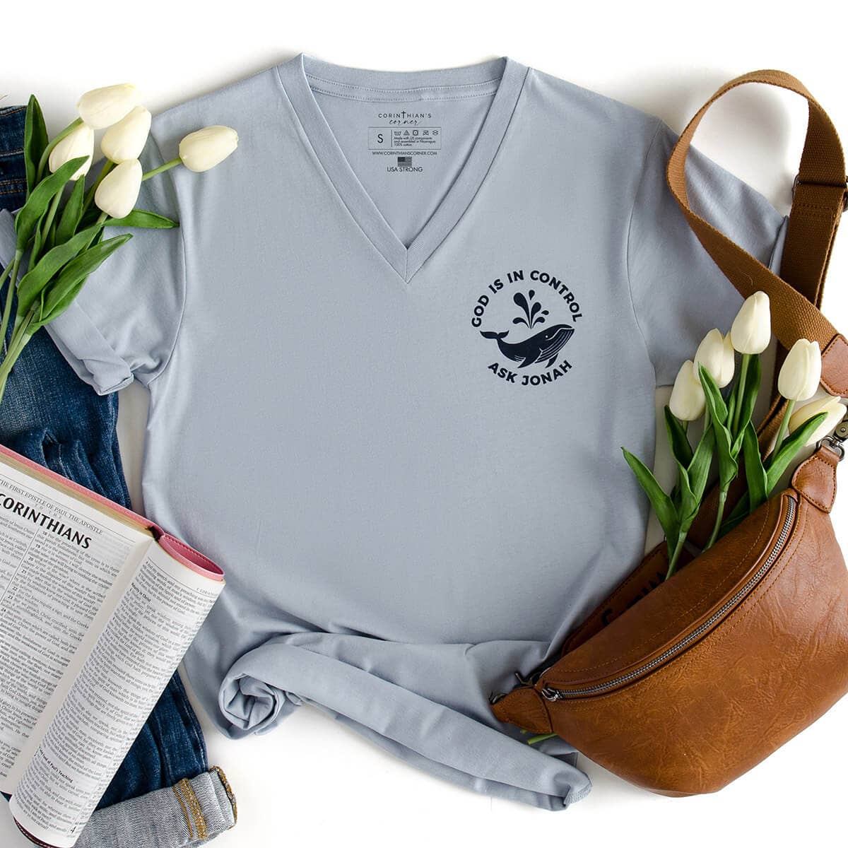 Ask Jonah Graphic Christian V-Neck