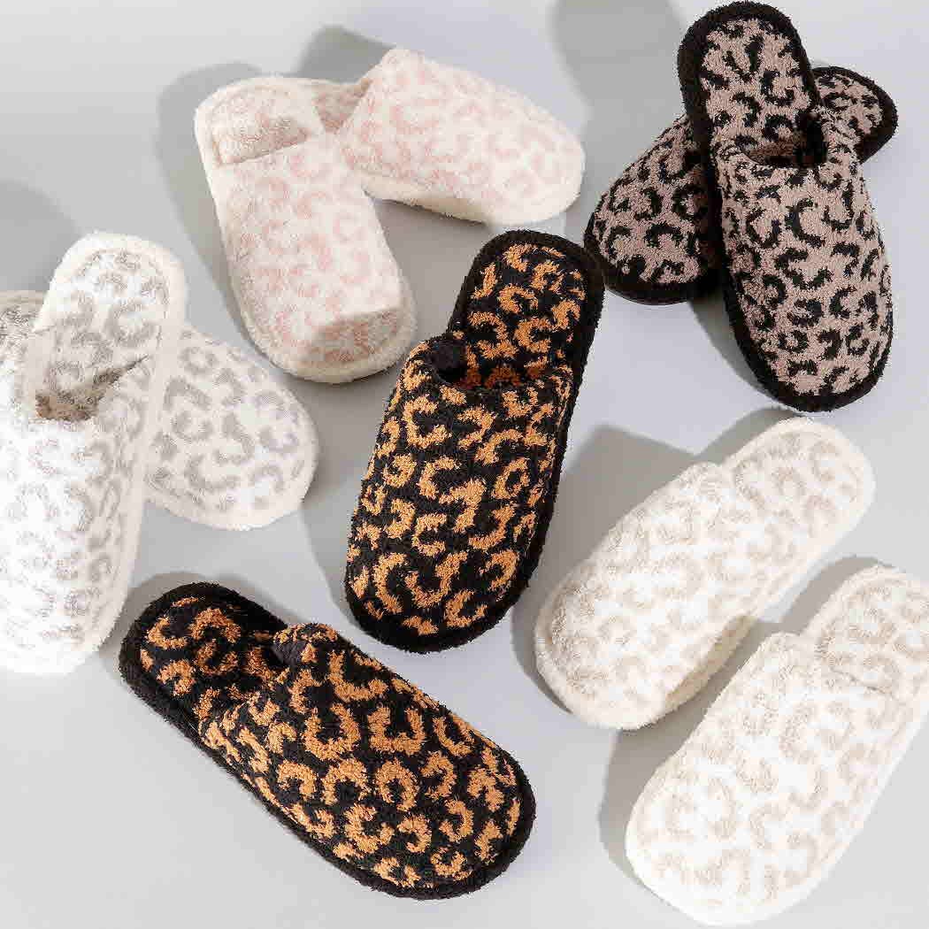 Winter Luxury Soft Leopard Pattern Slipper