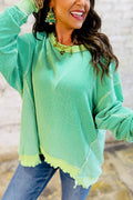 66 Sweetheart Hot Pink Lucky Distressed Knit Top (S-Xl)