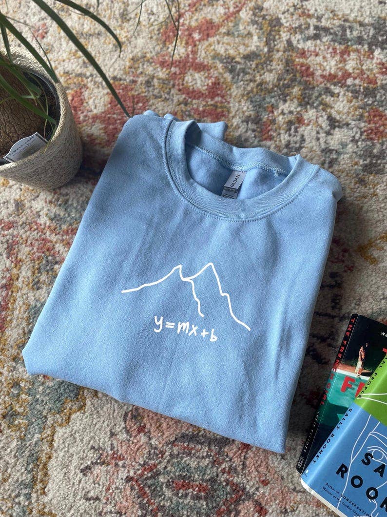Skier Snowboarder : "Y=Mx+B Slope" Fleece-Back - Winter Sports Unisex