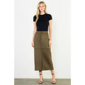 Front Slit Suede Long Skirt