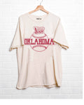 Ou Oklahoma Sooners Mascot Baseball Off White Thrifted Tee