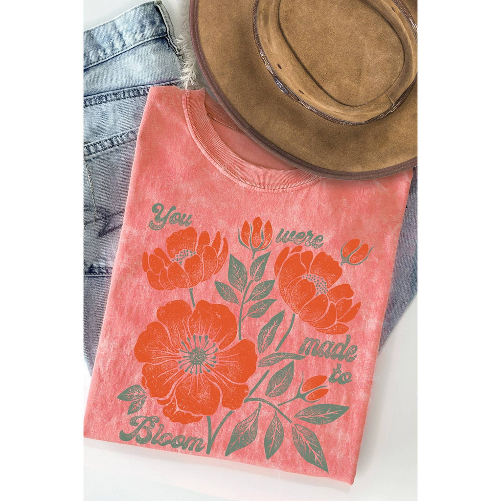 You Were Made To Bloom Mineral Washed T Shirt Unisex