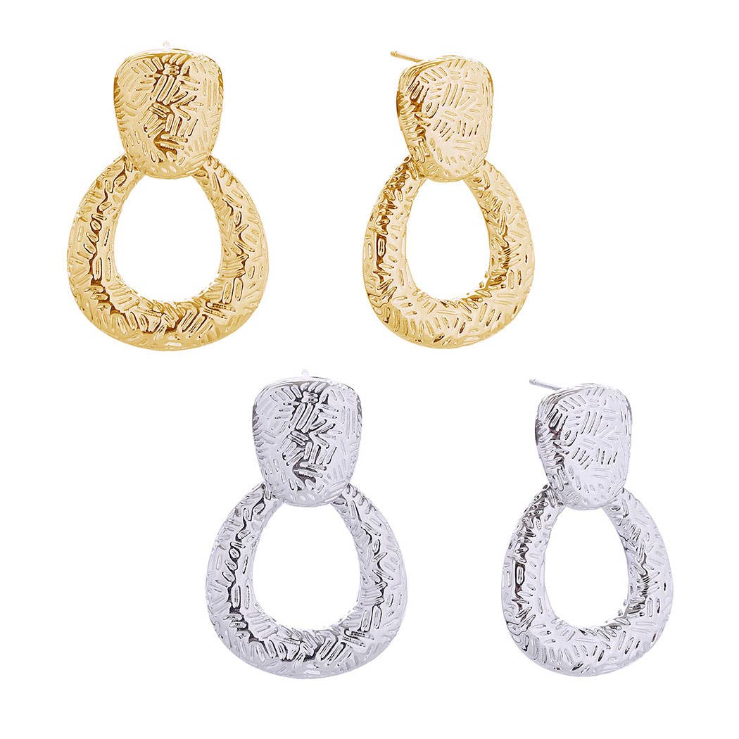 14k Gold Dipped Door Knocker Post Earrings