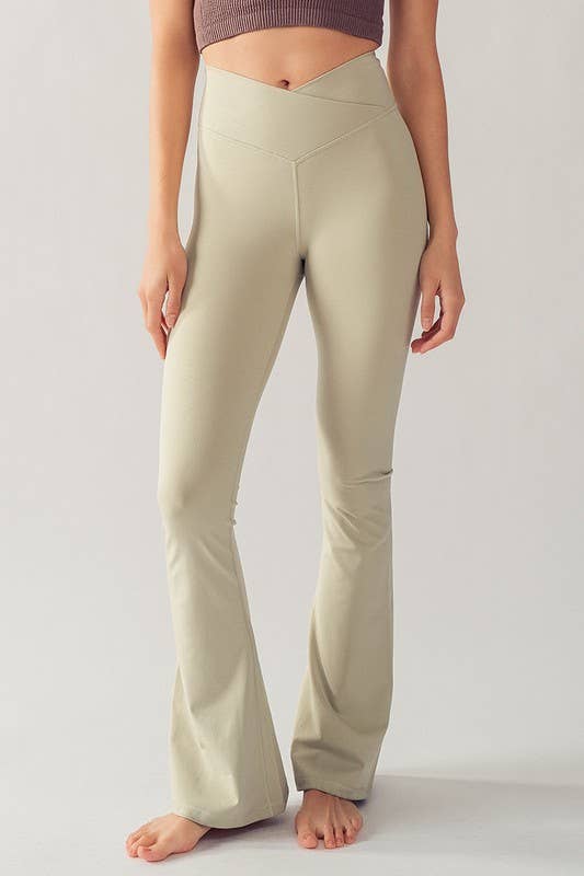 Cross Waist Flare Activewear Leggings