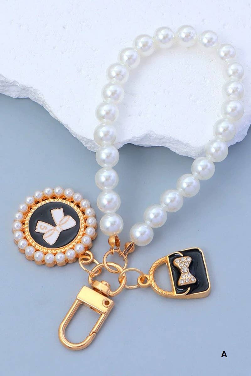 ..._ 0905 Elegant Pearl Phone Pendant Bag Charm Keychain SI-28753