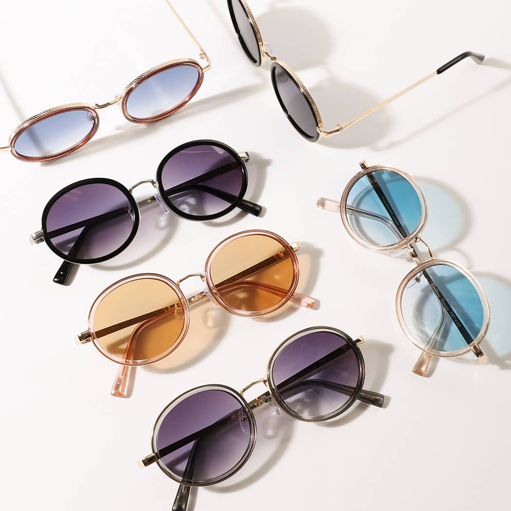 Round Metal Frame Retro Sunglasses