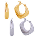 14K Dipped Irregular Shape Pin Catch Earrings