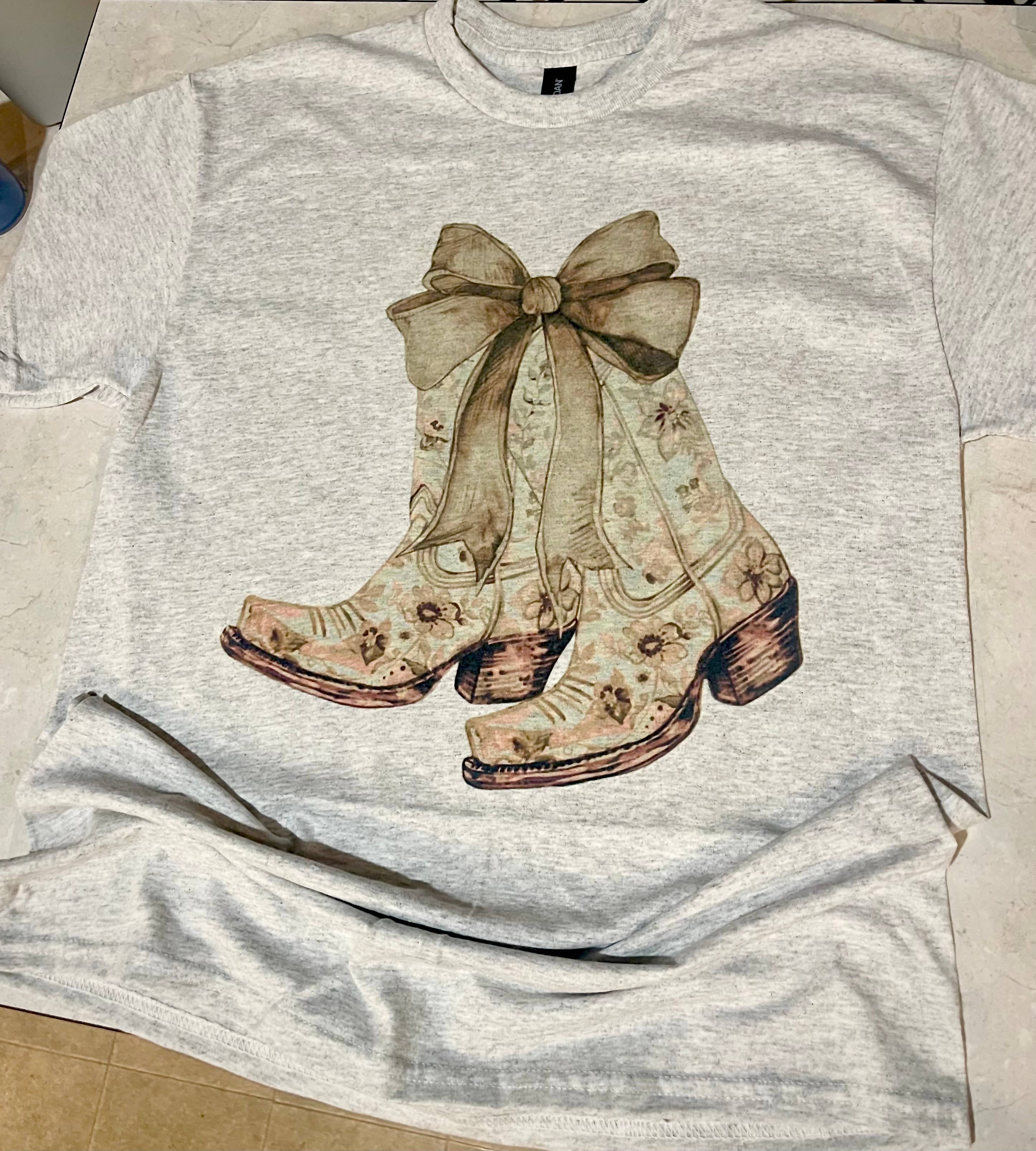 Country Boots and Bow Tshirt
